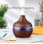 300ML USB Wood Grain Aroma Diffuser with 7 LED Lights