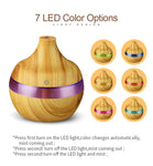 300ML USB Wood Grain Aroma Diffuser with 7 LED Lights